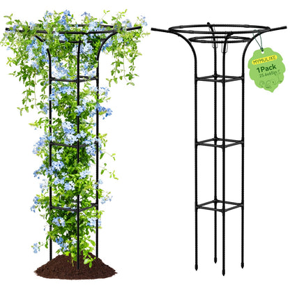 Garden Trellis for Climbing Plants Outdoor, 65 Inch Mushroom Top Trellis for Climbing Plants, Plant Trellis Support for Potted Plants Climbing Vine Rose Clematis Vegetable Trellis, 1 Pack (1)