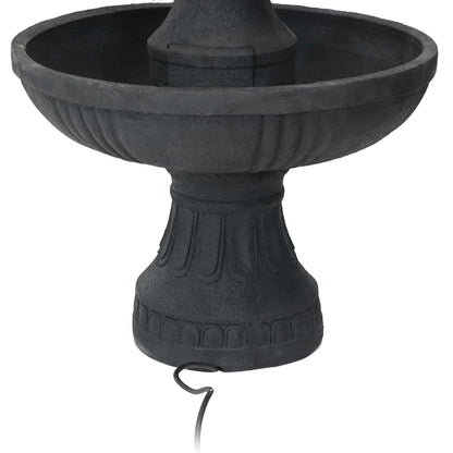 Sunnydaze Flower Blossom 43" Tiered Outdoor Water Fountain - 3-Tiered Outdoor Fountain for Garden, Patio, or Backyard - Black Finish