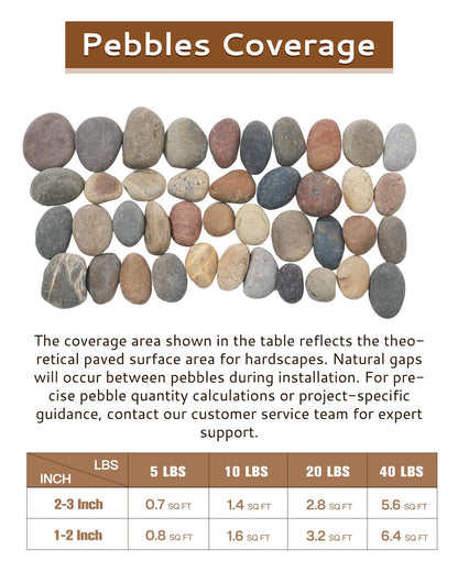 FAHAXIKI Natural River Rocks-5 lbs of Pebbles and River Stones,1-2 Inch Plant Rocks for Landscaping,Garden Paving,Crafting,Walkways,and Outdoor Decorative Stone,Mexican Beach River Rocks