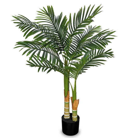 Arborus Artificial Palm Tree Indoor Décor – Lifelike Faux Palm Plant in Pot, Adjustable Leaves, Realistic Tropical Floor Plant for Living Room, Office & Home – 3FT