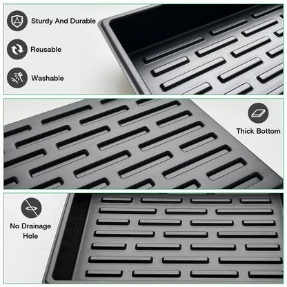 RooTrimmer 2.5 inch Square Pots 3.5 inch Deep 20 Cell Seedling Trays with Water Collection Nursery Trays (15"x11"x3") for Seeds Starting and Transplanting(5 Sets)