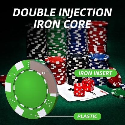 Homwom Poker Chip Set - 500PCS Poker Chips with Aluminum Case, 11.5 Gram Chips for Texas Holdem Blackjack(500pcs)