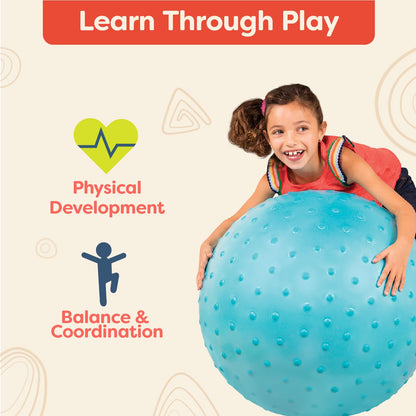 B. toys – 26-Inch Bouncy Hopper Ball Ride On Blue Sit & Bounce for Toddlers, Kids Big Ball for Jumping Play & Exercise Air Pump Included Pouncy Bouncy 3+ Years