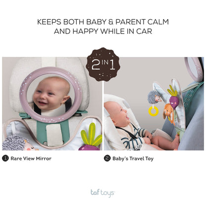 Taf Toys Infant Car Seat Development Center Newborn Baby Essentials Must Haves Toy, Car Seat Accessories Activity Center with Car Seat Mirror, for Newborn Toys 0 3 Months Brain Development