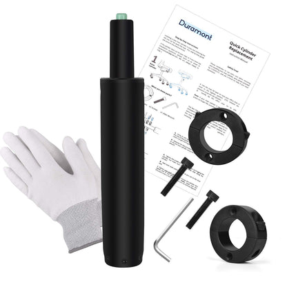 Duramont Office Chair Cylinder Replacement - Gas Lift, Hydraulic Piston - Universal Fit for All Chairs - Heavy Duty, Adjustable Height - Includes Easy Removal Tool, Installation Instructions & Gloves