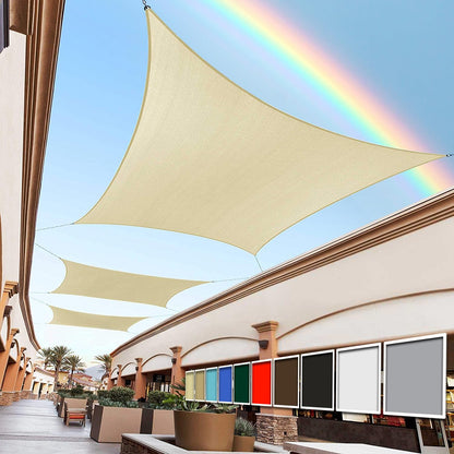 Royal Shade Beige 12' x 16' Sun Shade Sail Rectangle RSTAPRN1216-200GSM - Pergola Shade Sails Canopy for Patio - Canopy Mesh Fabric UV Block - Commercial Heavy Duty (We Make Custom Sizes)