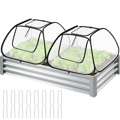 2 Pack Garden Covers for 6x3ft Raised Beds - Garden Row Plants Cover Accelerator, Freeze Protection Greenhouse Cover for Raised Garden Beds Protecting Seedlings Fruits Vegetable Rows