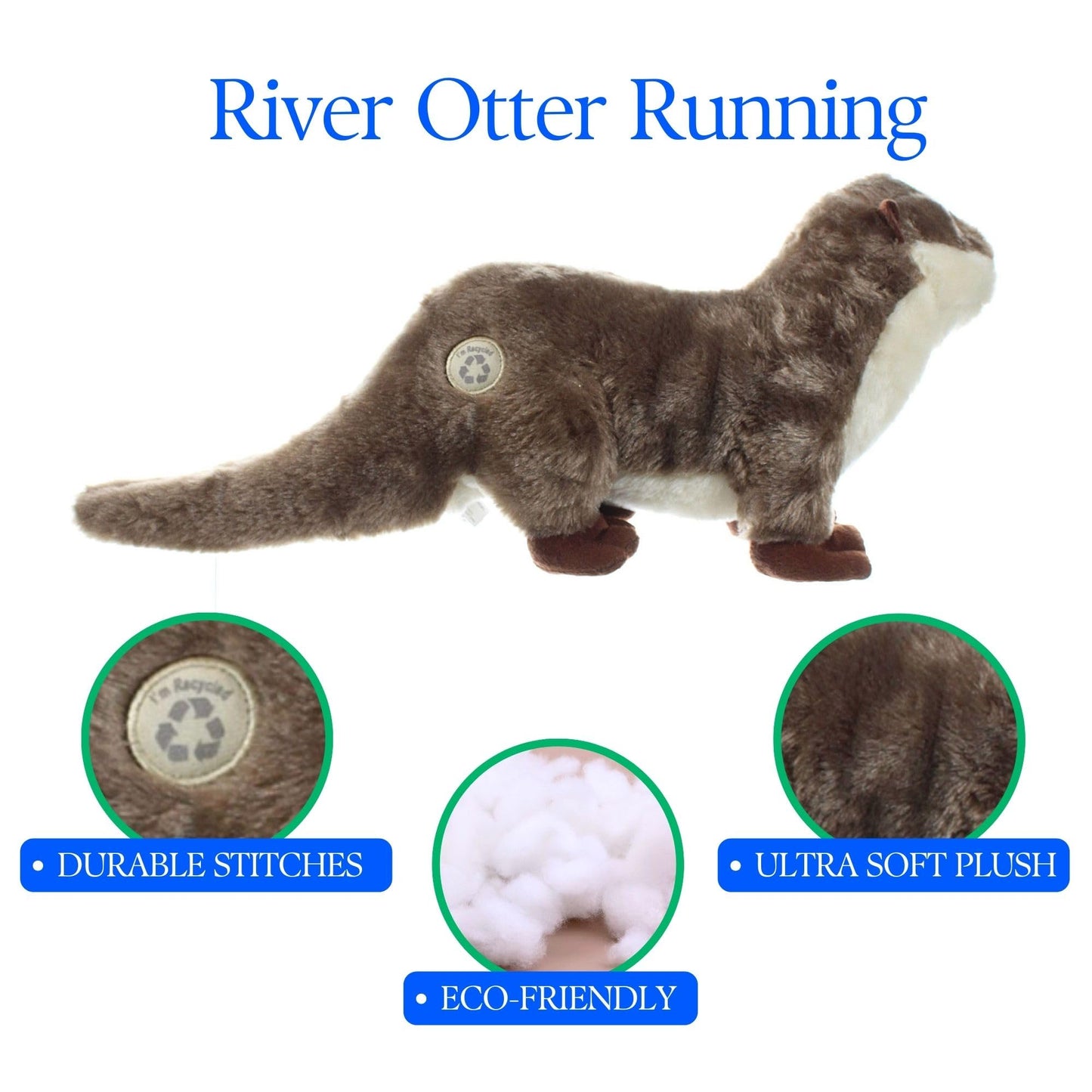 The Petting Zoo River Otter Stuffed Animal, Gifts for Kids, Wild Onez Zoo Animals, Running Plush Toy 18 Inches