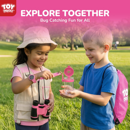 TOY Life Kids Explorer Kit with Bug Catcher for Kids, Bug Catching Kit with Bug Toys, Kid Safari Vest & Hat, Compass, Binoculars, Magnifying Glass, Educational Outdoor Toys Girls Kid Adventure Kit
