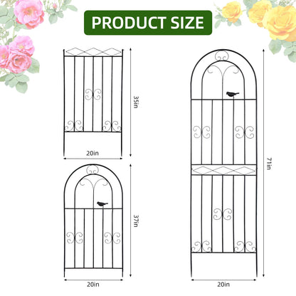 Amoskey 2 Pack 71x20in Durable Garden Trellis for Climbing Plants - Outdoor Trellis Supports for Lush Greenery - Ideal for Vines, Flowers, and Vegetables, Easy Installation & Space-Saving Design