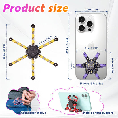 Gokeey Transformable Fidget Spinners Toys 4 Pcs for Kids and Adults Stress Relief Sensory Toys for Boys and Girls Age 8-13 Fingertip Gyros Easter Party Favors Birthday Gifts for Teens Travel Toys