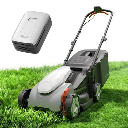 Litheli 14 Inch Cordless Lawn Mower, Brushless Battery Powered Push Mower with 5.0Ah Battery, 5-Position Height, 8-Gallon Bag, Lightweight Grass Cutter for Small to Mid-Sized Yards