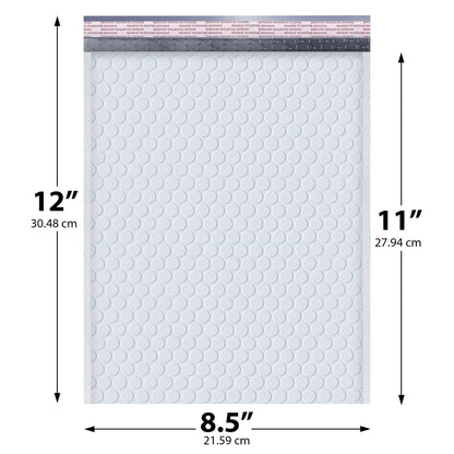 White Poly Bubble Mailers 8.5x12 inch #2 | Self Seal Padded Envelopes | Cushioned Bubble Mailer | Usable Size 8.5x11 | WaterProof | Lightweight mailing Shipping Bags | US Made | 200 Pack Bulk