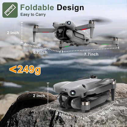 ASFSFQ PRO Drone with Camera for Adults 4K,Brushless Motors Drone for Kids Beginners,40mins Flight Time with 2 Batteries,FPV Foldable RC Quadcopter,Toys Gifts for Teen Boys Girls, Beginner（Grey）