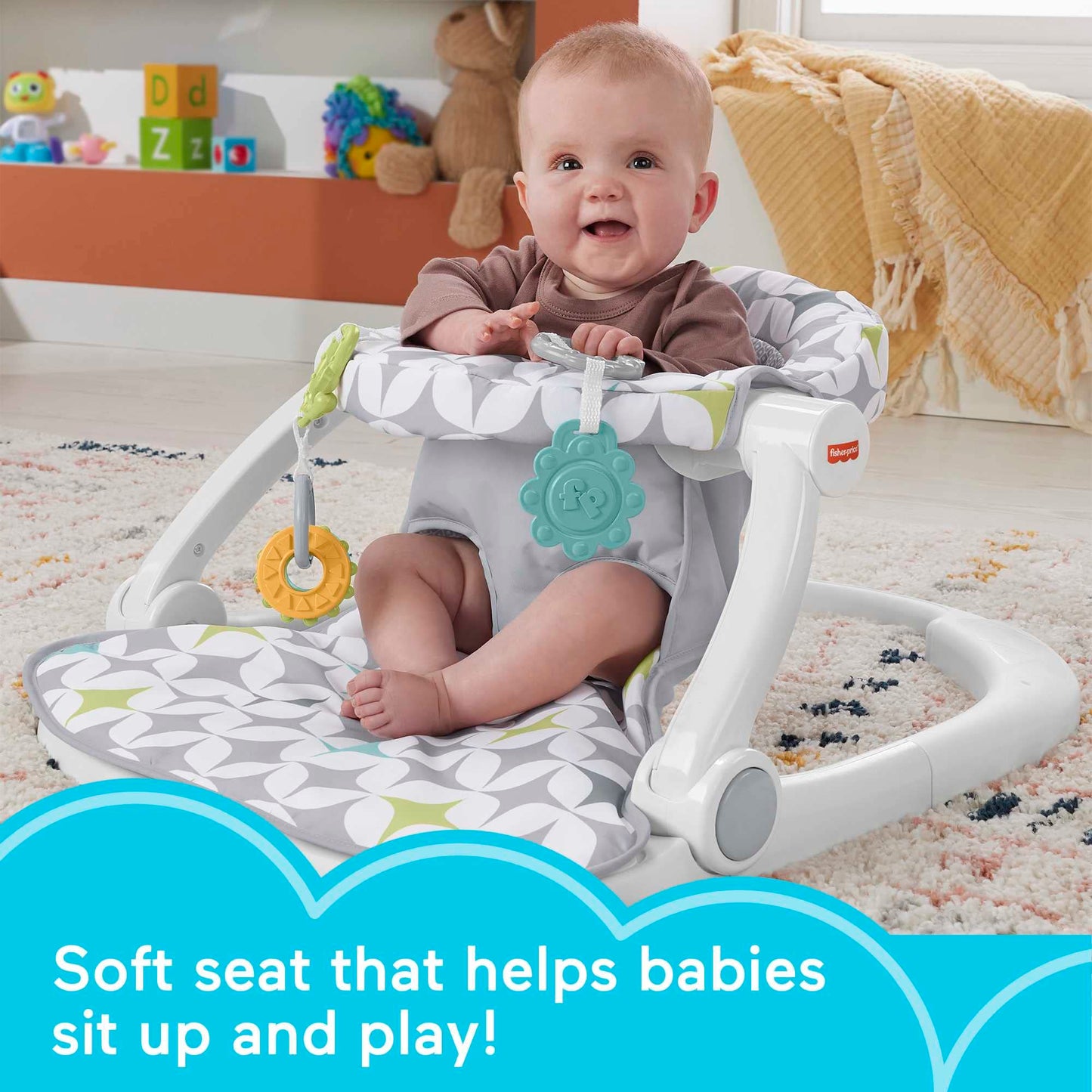 Fisher-Price Baby Chair with Toys and Playmat with Piano Gym, Maracas & 5 Toys