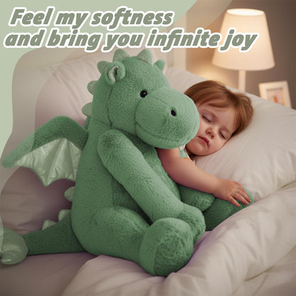 ARELUX Large Dragon Stuffed Animal Plush Toy - Cute Green Pterosaur Plushie, Giant Fuzzy Dinosaur Pillow for Cuddling, 50in Length (33in Sitting Height), Soft Plush Gift for Friends & Family