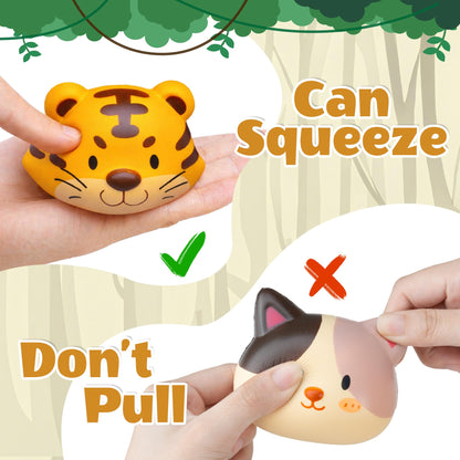 DMIGHT Party Favors for Kids 6PCS Large Animal Squishy Toys, Stress Balls Goodie Bag Stuffers, Pinata Stuffers,Birthday Gifts for Boys & Girls,Treasure Chest Prizes,Classroom Prizes for Kids