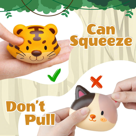 DMIGHT Party Favors for Kids 6PCS Large Animal Squishy Toys, Stress Balls Goodie Bag Stuffers, Pinata Stuffers,Birthday Gifts for Boys & Girls,Treasure Chest Prizes,Classroom Prizes for Kids