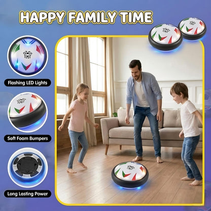 Minoskia Hover Soccer Ball for Kids, Air Floating Indoor Soccer Toys with LED Lights & Soft Foam Bumper, Birthday Gifts for Boys and Girls Ages 3-12