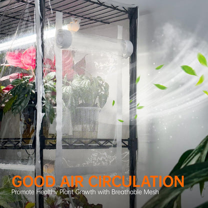 Bstrip Indoor Greenhouse with Grow Light, Mini Green House with 4 Pack T8 Full Spectrum Plant Lights with Timer, Indoor Greenhouse Cabinet for Indoor Plant, Seed Starting, Seed Tray, 29.5"x13.8"x59"