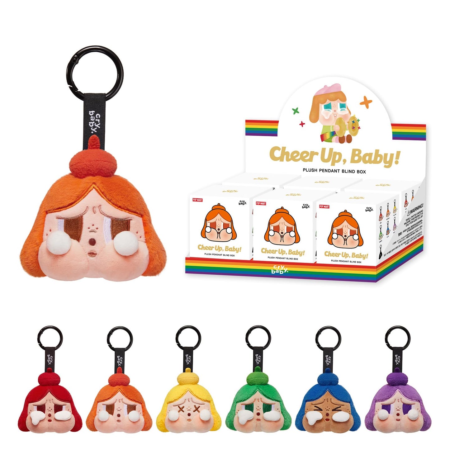 POP MART Crybaby Cheer UP, Baby! Series-Plush Pendant Blind Box, 6PCs Crybaby Blind Box Figures, Random Design Action Figures Collectible Toys Home Decorations, Holiday Birthday Gifts, Whole Set