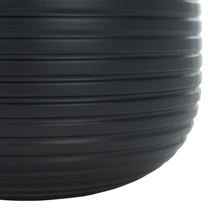 SAFAVIEH Outdoor - Jasper Black Cement Ficonstone Planter Pot Set of 2 with Drainage Hole, Frost Resistant Garden Planters for Patio, Deck, Indoor Outdoor Use (PAT1535A-SET2)