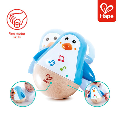 Hape Penguin Wobbler| Colorful Wobbling Penguin, Roly Poly Toy for Kids 6 Months+