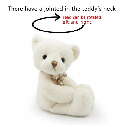 suepcuddly Small Magnet Teddy Bear Stuffed Animal Cute Plush Toy for Girl 12" (White)
