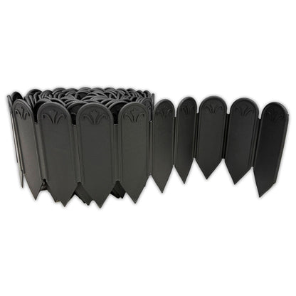 DAIM FlexWall Edge Landscape Edging, Fancy Garden Edging for Landscaping, Sturdy Garden Fencing & Landscape Border that Retain Soil & Stop Weeds, for Landscaping & Fencing Project, Black, 6" x 16.5 ft