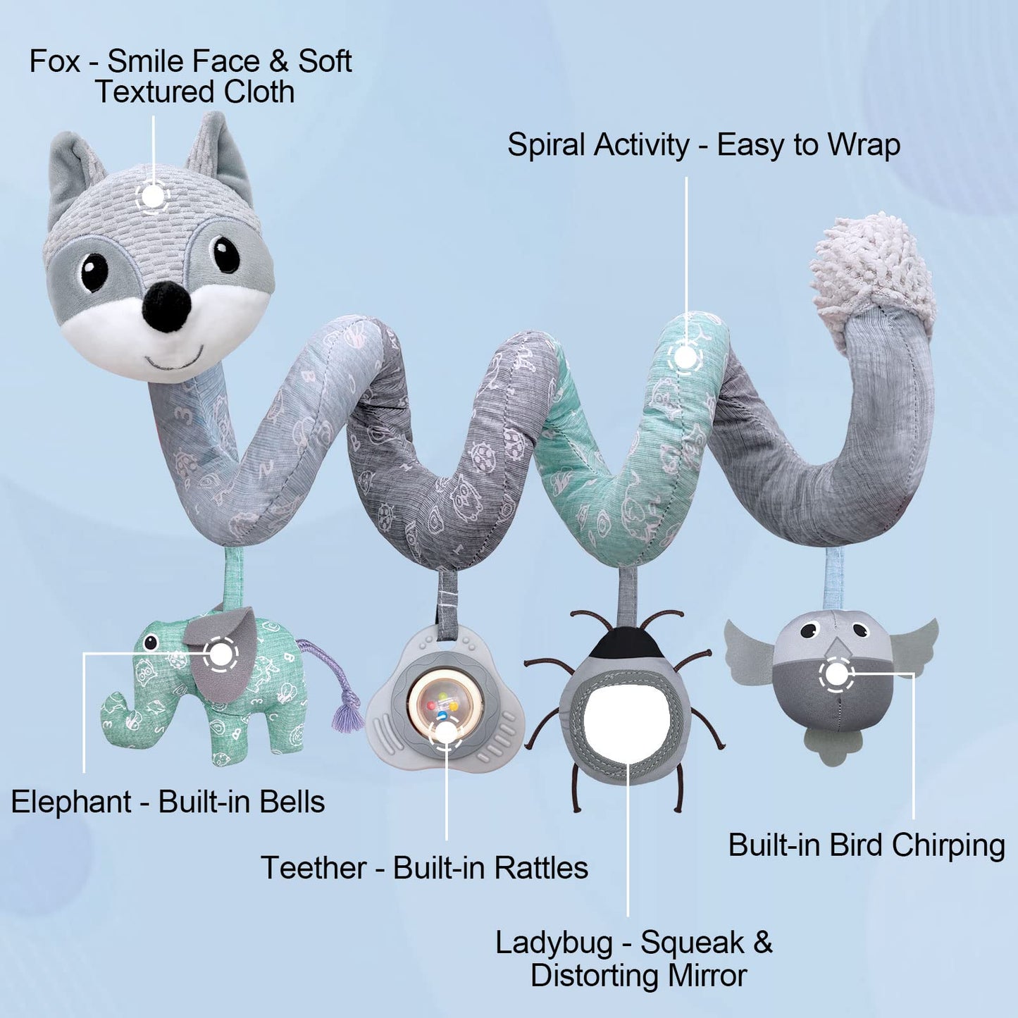Car Seat Toys for Babies 0-6 Months Boys Girls Newborn Toys Stroller Toy, Carseat Toys Hanging Baby Infant Toy 0-3 Months for Carseat Stroller Crib with Music Rattle, Baby Gift for 0 3 6 9 12 Months