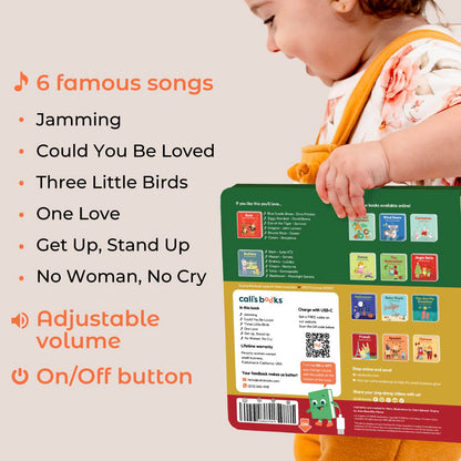 Cali's Books Reggae Musical Book for Toddlers 1-3 with Favorite Bob Marley Songs. Sound Book for Toddlers 1-3 for Kids