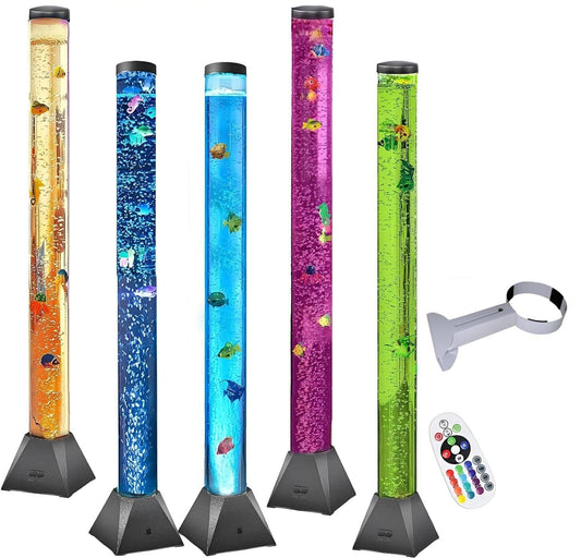 CALOVER LED Sensory Bubble Fish Tube Night Lamp 4Ft with Wall Bracket- Color Changing, Wall-Mountable Aquarium Tank Light for Mood Enhancement, ADHD Autism Relief -Gift for Kids, Men, Women