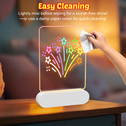 MOKOQI Rechargeable LED Drawing Board | Cordless LED Note Message Board for Kids，DIY Kids Own Night Light | Dry Erase Writing Board | Easter Birthday Gifts for Girls Boys 6-8