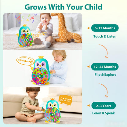 Toys for 1 Year Old Boy, Musical Penguin Learning Toy for Toddlers 1-3, Interactive Educational Toy with Lights & Sounds, First Birthday Gifts for 1 2 Year Old Boys Girls, Baby Toys 12-18 Months