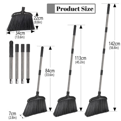 Outdoor Broom,Masthome Heavy Duty Broom,56" Brooms for Sweeping Outdoor,Angle Commercial Brooms with Hard Bristles, for Kitchen Home Office Garage Courtyard Lobby Lawn Concrete