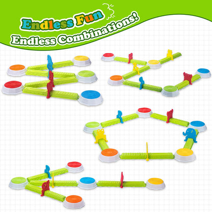 Light Up Stepping Stones for Kids, 15 piece Balance Beams Toddler Stepping Stones Obstacle Course Sensory Toys with Game Spinner and Card for Indoor Outdoor Toys Gifts for 3 4 5 6 7 8 9 Years Old Kids