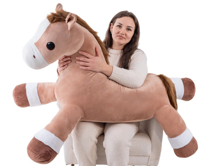 Jrystar Giant Horse Stuffed Animals, Large Stuffed Horse Plush Pillow, 37" Soft Large Stuffed Pony, Cute Farm Animals Plush Toys, Gifts for Kids Boys Girls on Birthday Children's Day Christmas