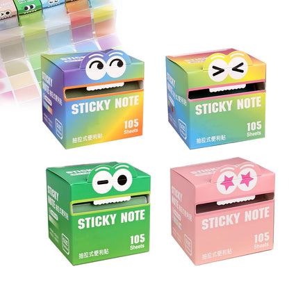 Cute Monster Pattern Sticky Note，Funny Rainbow Transparent Sticky Notes Roll，Cartoon Notes Memo Pad,Back to School Gift for Teachers & Students (style1)