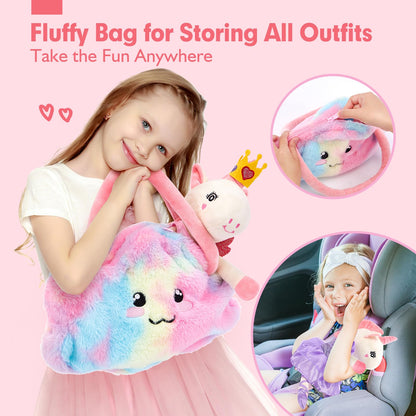 Unicorns Toys for Girls Age 4-6 Ballerina Doll Stuffed Animal Girl Toys Age 4-5 Ballet Dress up Doll with Plush Bag 4 Year Old Girl Birthday Gifts 5 Year Old Girls Dance Recital Gifts, Graduation Gift
