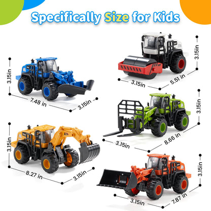 Dimoarch Construction Truck Toys for Toddlers: Push Go Truck Sandbox Excavator Toy Trucks Vehicles Snow Plow Toy Truck Bulldozer Road Roller Birthday Gift for 3 4 5 6 Years Old