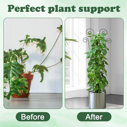 4 Pack Metal Trellis for Climbing Potted Plants Indoor Outdoor - 30 Inch Rustproof Garden Stakes, Plant Support for Monstera Pothos Ivy Hoya Vines, Potted Houseplant