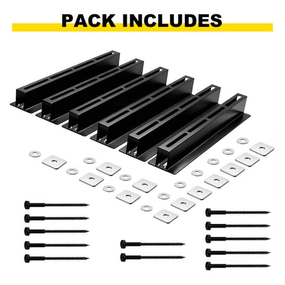 Demimy Overhead Garage Storage Rack, Heavy Duty Ceiling Mount Bin Holder for 7-27 Gallon Tote Storage Container Bins, 17-Inch Black Metal Rails for Organization Shelving System, Iron Material, 6 Pack