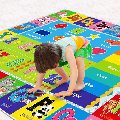 ABC Play Carpet for Kids – Extra Large Preschool Rug with ABCs, Numbers, Animals, and Colors for Playroom & Classroom - (78.7X59 Inches)