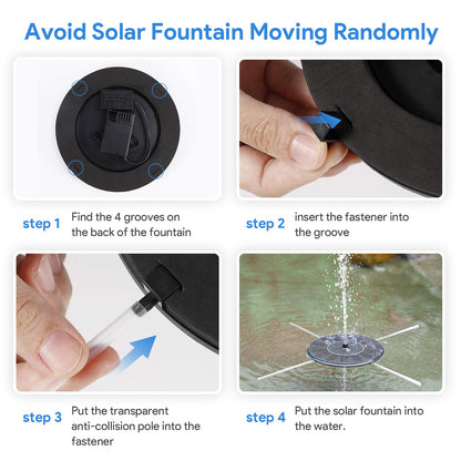 Solar Fountain, Floating Solar Powered Water Fountain Pump for Bird Bath, Garden, Pond, Pool, Outdoor (1W)