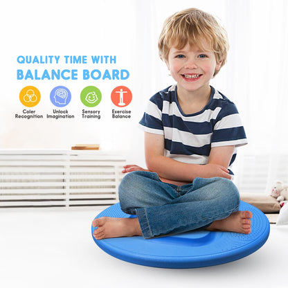 Kids Maze Balance Board - Wobble Trainer for Ski Surf Snowboard, Non-Slip Sensory Rocker Ages 3-12, Core Therapy & Skate Prep Ocean blue
