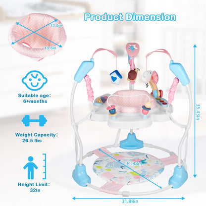 Otrolepota Baby Activity Center, Infant Jumpers and Bouncers with Music, Lights, Infant Toys, 360°Rotating Seat, 3 Adjustable Heights, Baby Play and Learning Center for 6+ Months