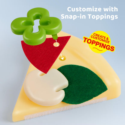 lalalark Play Food Toddler Toy - Pizza Toy with 18 Toppings - Pretend Cutting Food for Kids - Craft 'n Crust - Interactive Check Out - Play Money - Cooking Kitchen Accessories for Boys and Girls