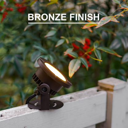 GOODSMANN Pond Lights Low Voltage Outdoor Landscape Spotlight LED Underwater Submersible Lights 2PK 6W 580 lumens 3000K IP68 with 14.8FT Cable and Connector Aluminum Housing Bronze Finish