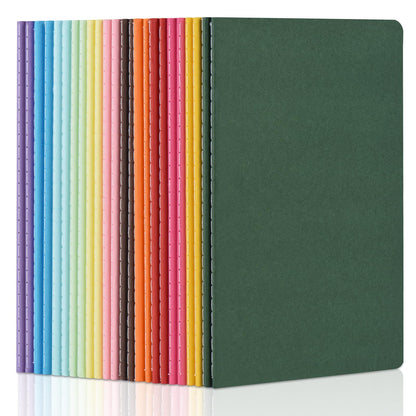 ZCZN 24 Pack Colorful Blank Notebooks Bulk, A5 Journals with 12 Colors, 60 Pages/30 Sheets, 8.3x5.5 Inch, Plain Paper, Travel Writing Journal Notebooks for Work & School