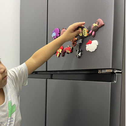 SUPINEEDO Fridge Magnets for Toddlers, Refrigerator Magnets for Kids Full Back Magnetic Rubber Educational Toy Baby Magnet Gift Cute Animal Magnet 10 Pieces